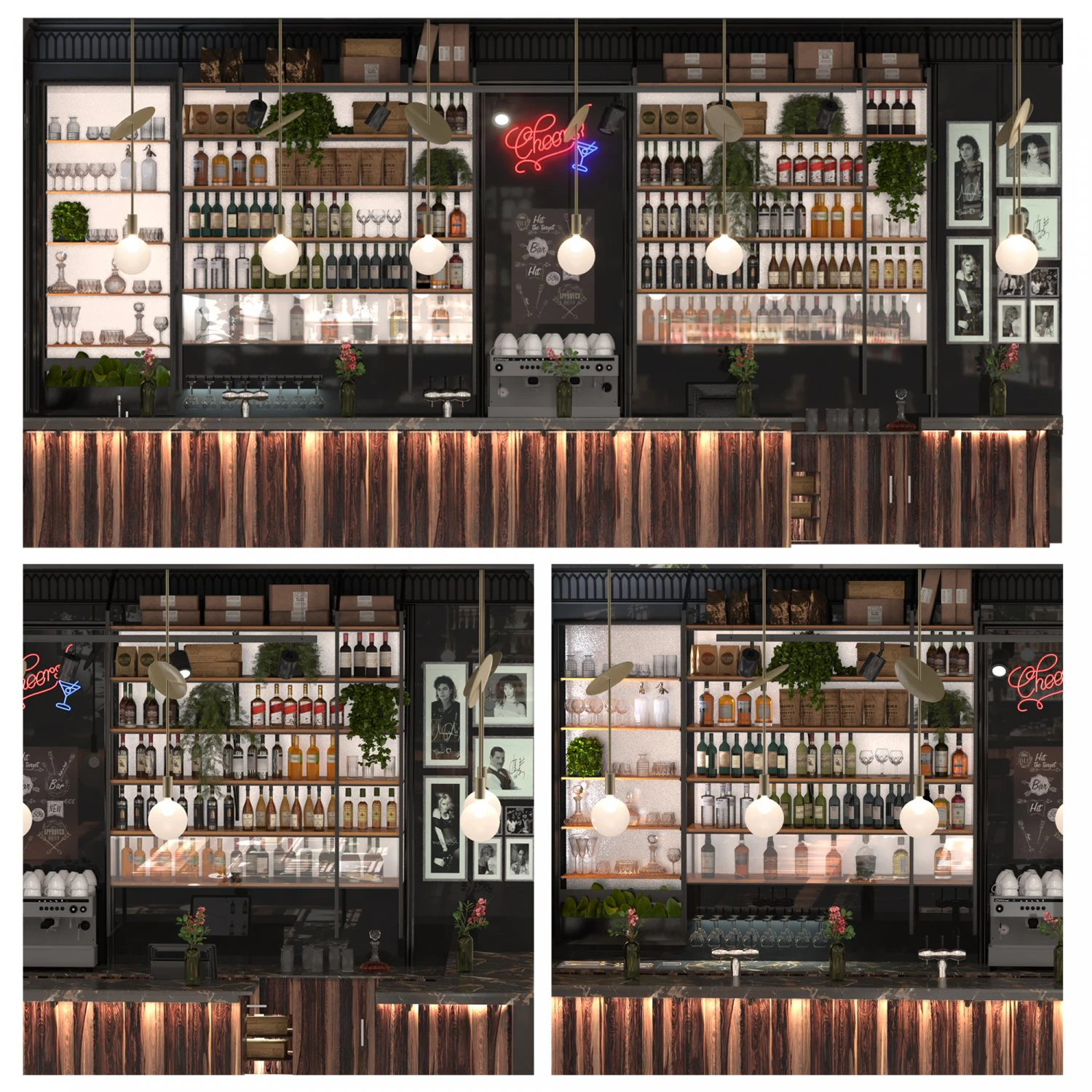 Coffee and Wine Bar 3D Model .c4d .max .obj .3ds .fbx .stl .blend