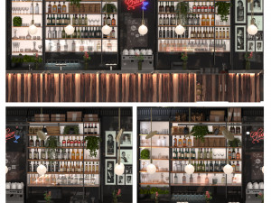 Coffee and Wine Bar 3D Model