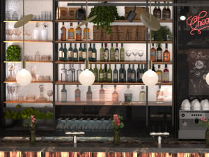 Coffee and Wine Bar 3D Model