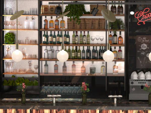 Coffee and Wine Bar 3D Model