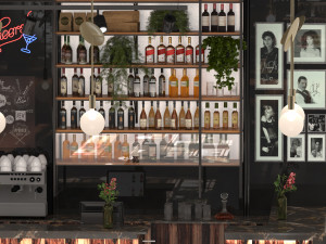 Coffee and Wine Bar 3D Model