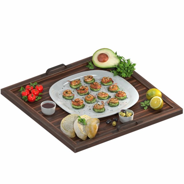 Blackened Shrimp 3D 모델 .c4d .max .obj .3ds .fbx .stl .blend 
