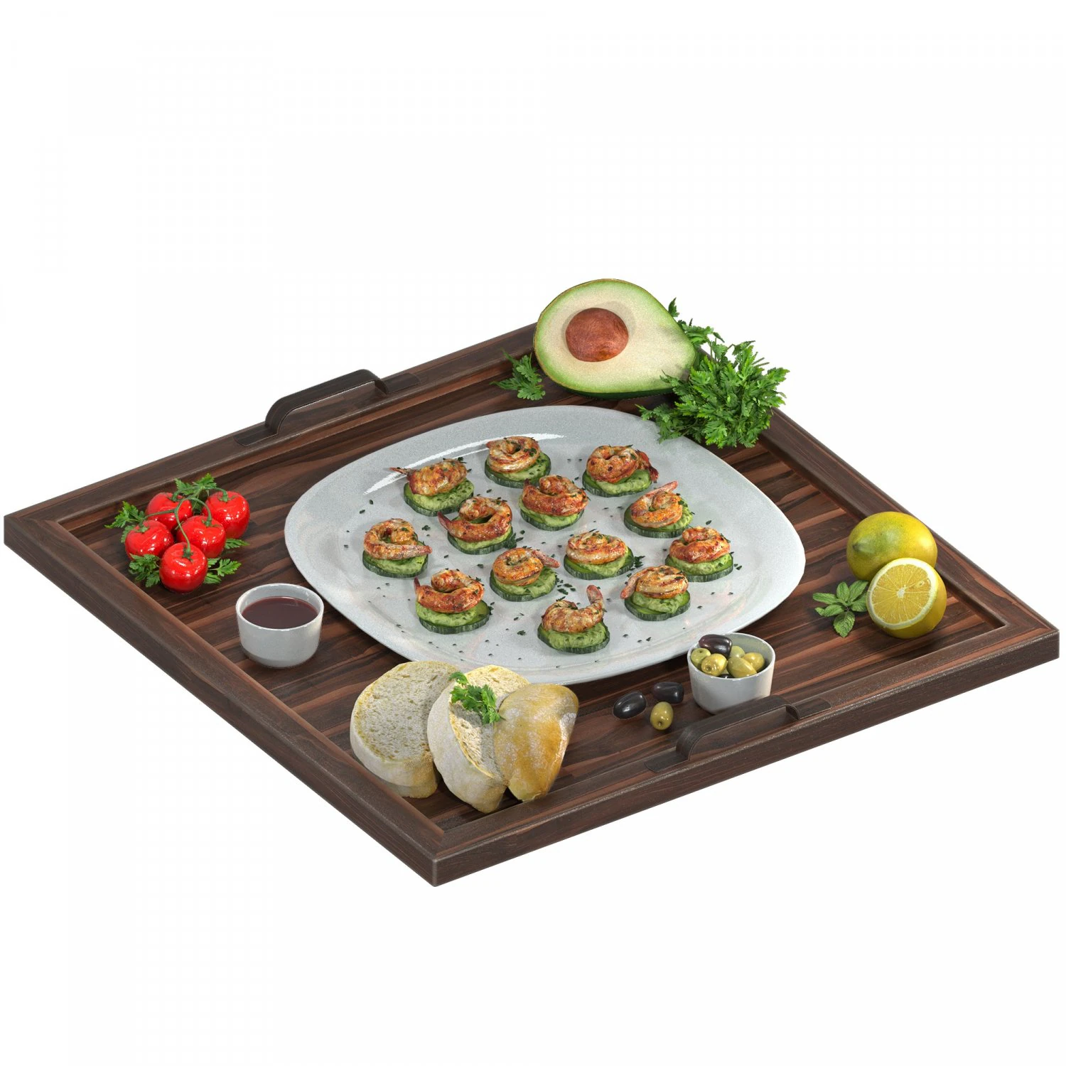 Blackened Shrimp 3D Model .c4d .max .obj .3ds .fbx .stl .blend 