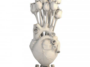 Heart Vase 2 Red 3D Model