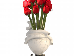 Heart Vase 2 Red 3Dモデル