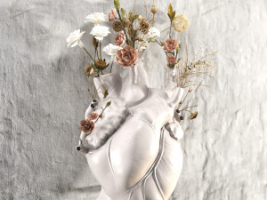 Wall Heart Vase 3D Model