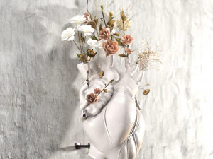 Wall Heart Vase 3D Model