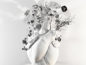 Wall Heart Vase 3D Model