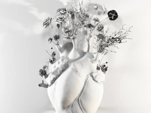 Wall Heart Vase 3D Model