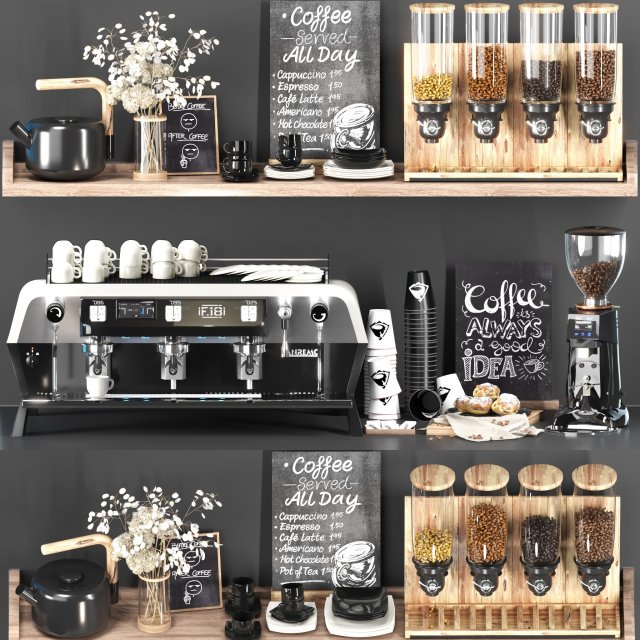 Coffee Shop Sanremo 3D Model .c4d .max .obj .3ds .fbx .stl .blend 