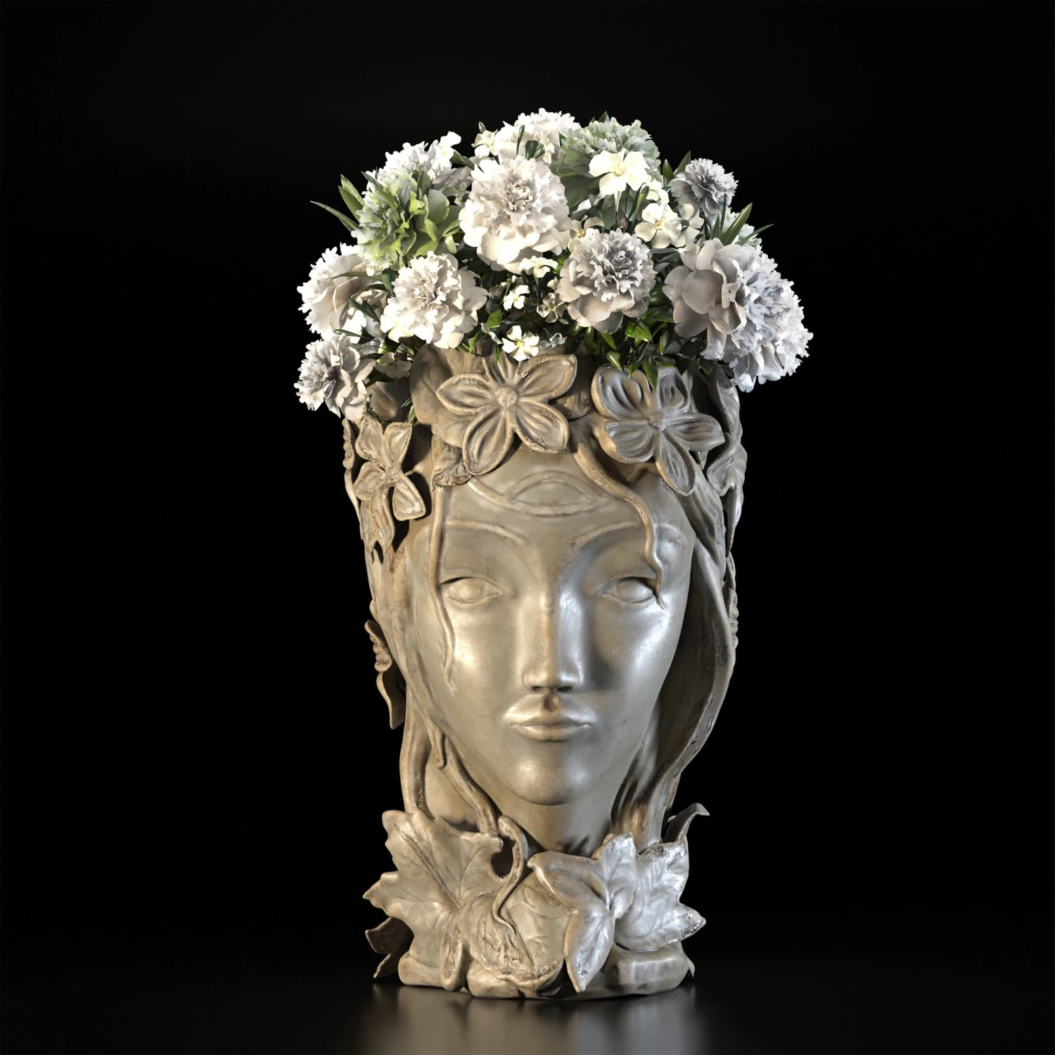 Face Vase decoration 6 3D Model .c4d .max .obj .3ds .fbx .stl .blend 