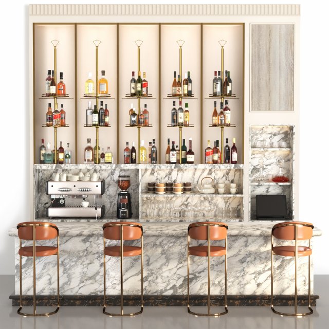 Bar 01 Model 3D .c4d .max .obj .3ds .fbx .stl .blend 