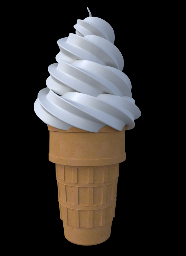 White ice cream 3D Model .c4d .max .obj .3ds .fbx .stl .blend 