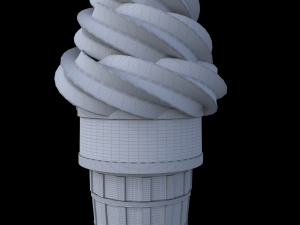 White ice cream 3D Model