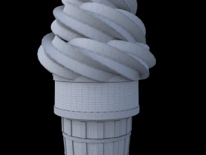 White ice cream 3D Model
