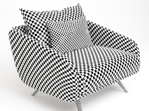 MODERN FABRIC ARMCHAIR 3D Model