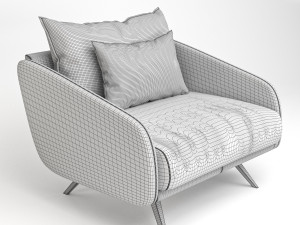 MODERN FABRIC ARMCHAIR 3D Model
