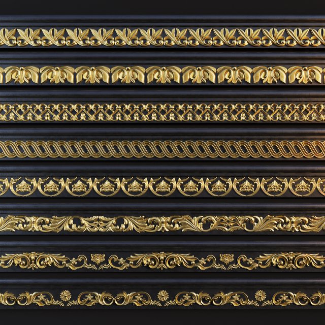 Ornament Trim 01 Model 3D .c4d .max .obj .3ds .fbx .stl .blend 