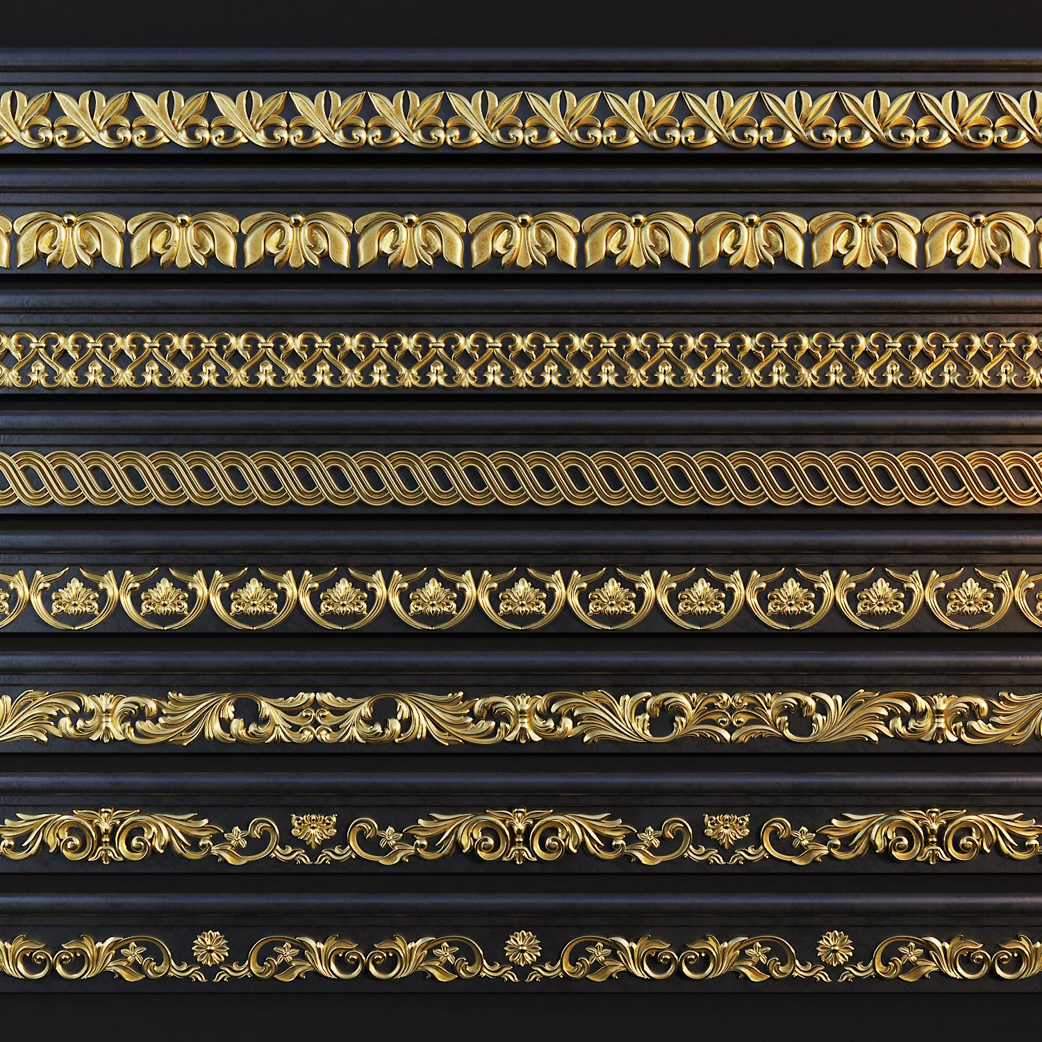 Ornament Trim 01 3D Model .c4d .max .obj .3ds .fbx .stl .blend 