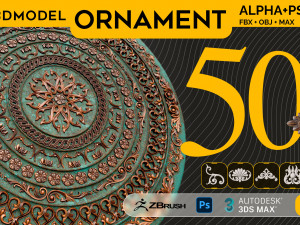 50 Ornament Brush -VOL 01 3D मॉडल