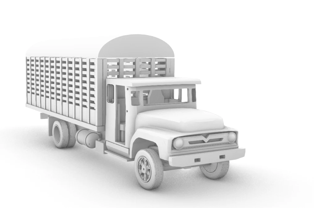 Camion f600 3D Print Model .c4d .max .obj .3ds .fbx .stl .blend