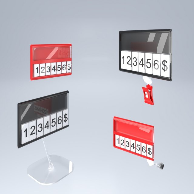Store equipment accessories lable Modèle 3D .c4d .max .obj .3ds .fbx .stl .blend 