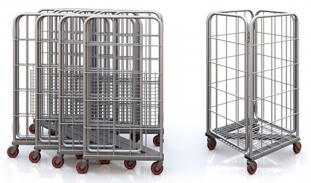 Carton carrying cart Modelo 3D .c4d .max .obj .3ds .fbx .stl .blend 