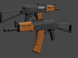 AK-74U faible poly Modèle 3D