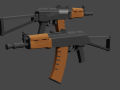 AK-74U Low Poly 3D Models