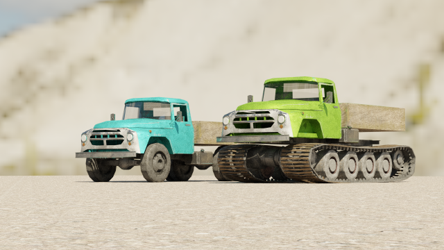 LowPoly-Zil130 3D Model .c4d .max .obj .3ds .fbx .stl .blend 