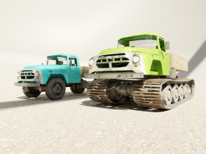 LowPoly-Zil130 3D Model