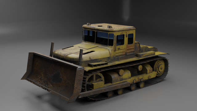 LowPoly-Dat-250-Bulldozer 3Dモデル .c4d .max .obj .3ds .fbx .stl .blend