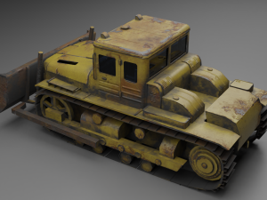 LowPoly-Dat-250-Bulldozer 3Dモデル
