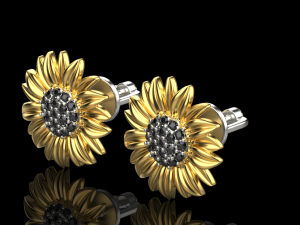 Earrings SUNFLOWER 3D print model 3D-printmodel