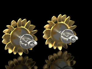 Earrings SUNFLOWER 3D print model 3D Print Model