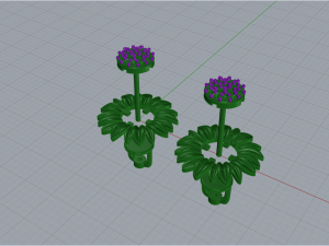 Earrings SUNFLOWER 3D print model 3D-printmodel