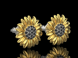 Earrings SUNFLOWER 3D print model 3D-printmodel