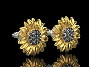 Earrings SUNFLOWER 3D print model 3D Print Model
