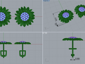 Earrings SUNFLOWER 3D print model 3D-printmodel