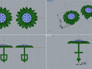 Earrings SUNFLOWER 3D print model 3D Print Model