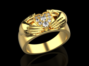 Heart Hand Ring 3D print model 3D print model 3D 打印模型