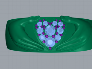 Heart Hand Ring 3D print model 3D print model 3D Принт Модель