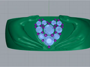 Heart Hand Ring 3D print model 3D print model 3D Print Model