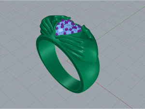 Heart Hand Ring 3D print model 3D print model 3D Print Model
