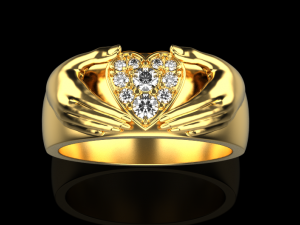 Heart Hand Ring 3D print model 3D print model 3D Принт Модель