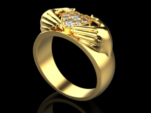 Heart Hand Ring 3D print model 3D print model 3D Принт Модель