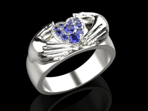 Heart Hand Ring 3D print model 3D print model 3D Принт Модель