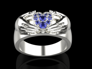 Heart Hand Ring 3D print model 3D print model 3D Принт Модель