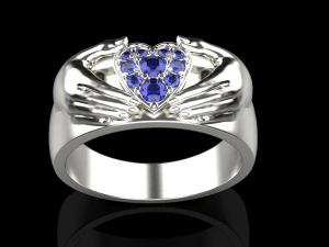 Heart Hand Ring 3D print model 3D print model 3D Print Model