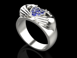 Heart Hand Ring 3D print model 3D print model 3D Принт Модель
